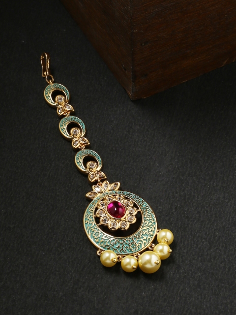 Tistabene Gold-Plated Stone-Studded Maang Tikka