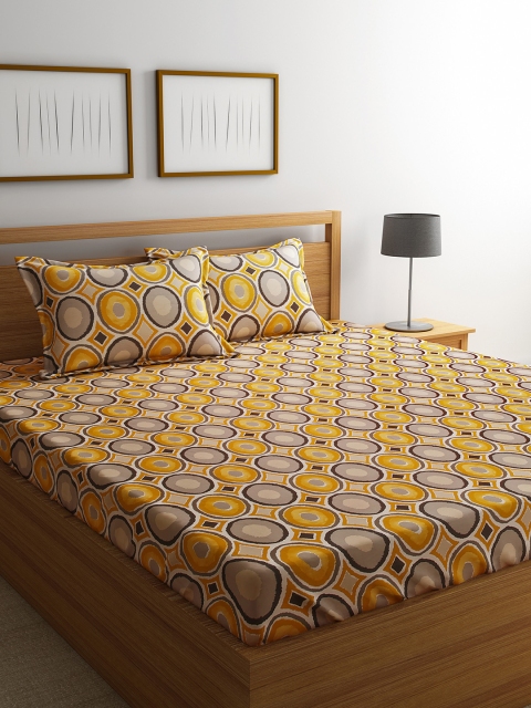 URBAN DREAM Mustard Yellow Geometric 210 TC Cotton 1 King Bedsheet with 2 Pillow Covers
URBAN DREAM Mustard Yellow Geometric 210 TC Cotton 1 King Bedsheet with 2 Pillow Covers
