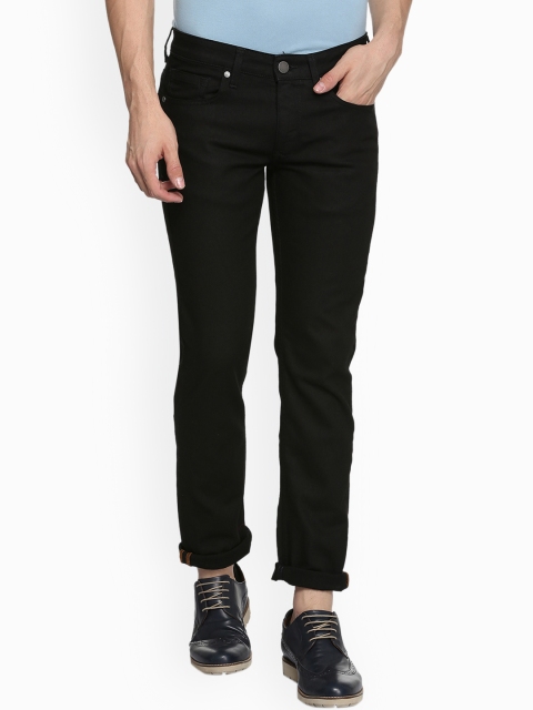 Louis Philippe Jeans Men Black Slim Fit Mid-Rise Clean Look Stretchable Jeans