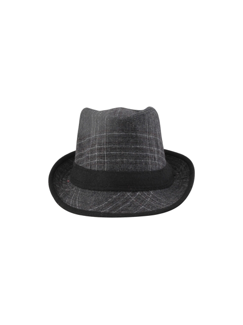 FabSeasons Unisex Grey Checked Fedora Hat