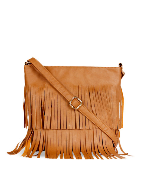 Lychee bags Tan Brown Solid Fringed Sling Bag
Lychee bags Tan Brown Solid Fringed Sling Bag