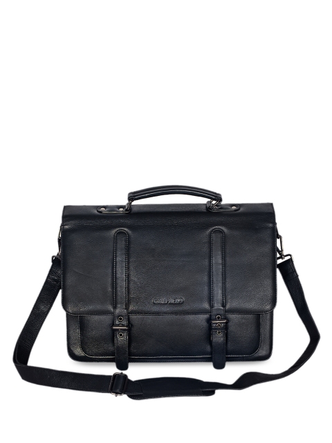 CALFNERO Men Black Solid Messenger Bag