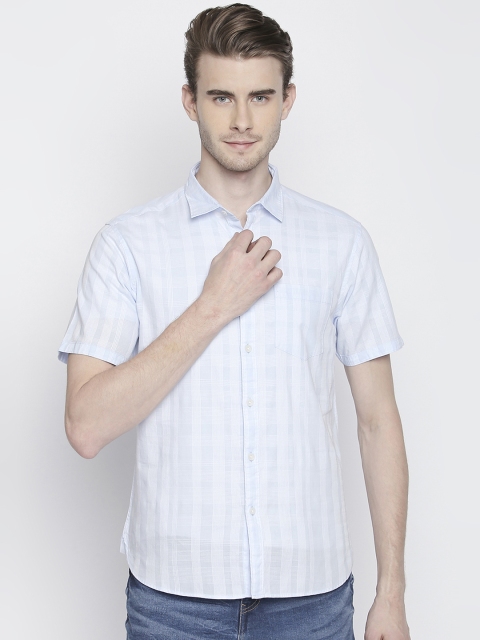 BYFORD by Pantaloons Men Blue Regular Fit Checked Casual Shirt