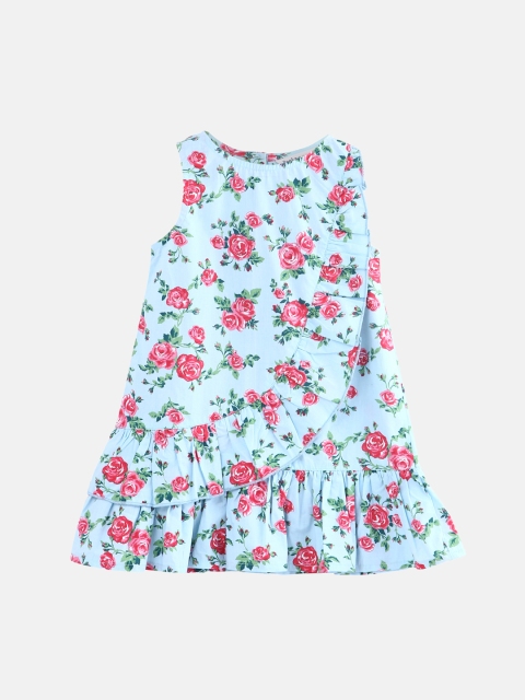 Beebay Girls Blue Printed A-Line Dress