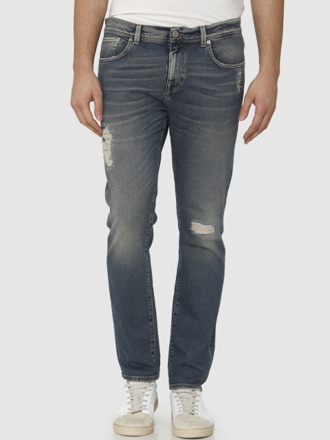 SELECTED Men Blue Slim Fit Mid-Rise Mildly Distressed Jeans