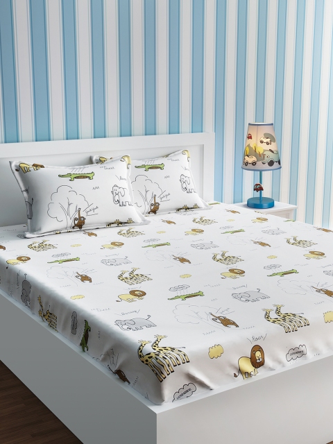 URBAN DREAM White Cartoon Characters 210 TC Cotton 1 Queen Bedsheet with 2 Pillow Covers
URBAN DREAM White Cartoon Characters 210 TC Cotton 1 Queen Bedsheet with 2 Pillow Covers