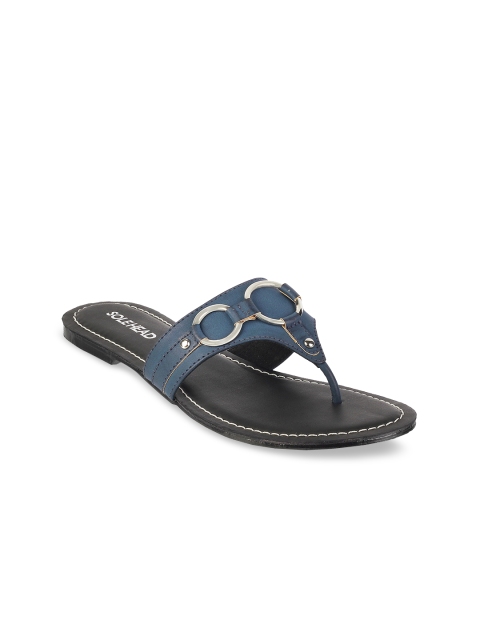 SOLE HEAD Women Blue Solid Open Toe Flats