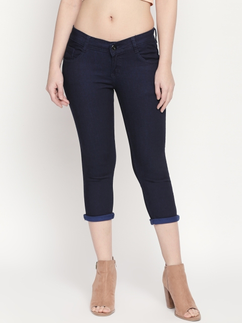 High Star Women Navy Blue Slim Fit Mid-Rise Clean Look Stretchable Jeans