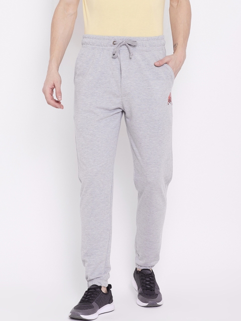 Wear Your Mind Men Grey Melange Solid Regular-Fit Joggers