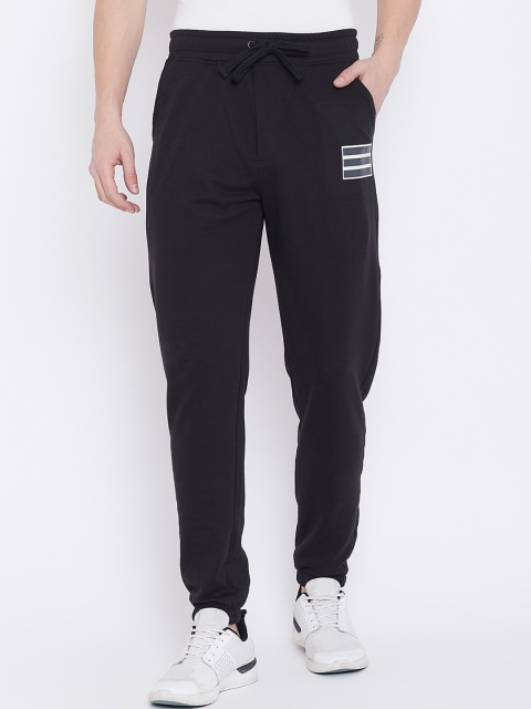 Wear Your Mind Men Black Solid Regular-Fit Joggers