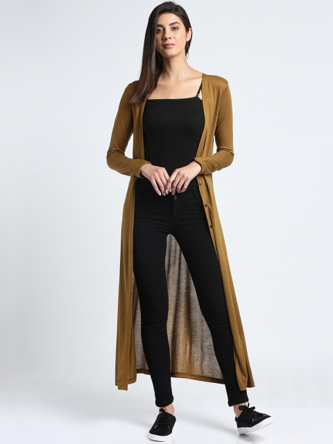 Trend Arrest Mustard Solid Button Shrug