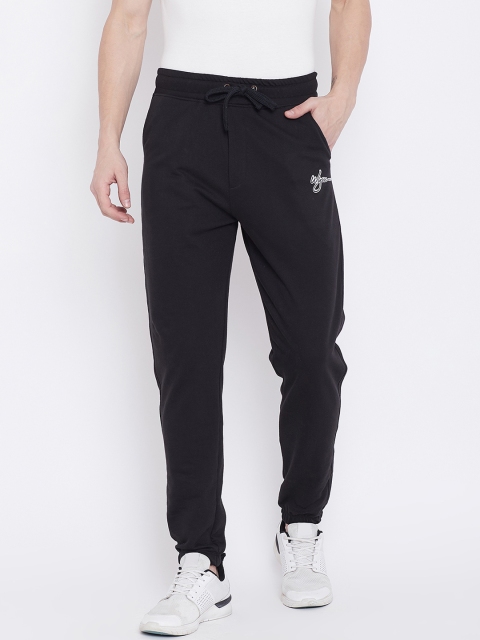 Wear Your Mind Men Black Solid Regular-Fit Joggers