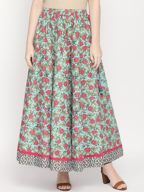 AKKRITI BY PANTALOONS Women Turquoise Blue & Pink Printed Flared Maxi Pure Cotton Skirt
AKKRITI BY PANTALOONS Women Turquoise Blue & Pink Printed Flared Maxi Pure Cotton Skirt