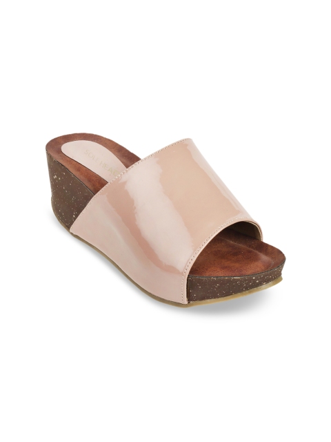 SOLE HEAD Women Pink Solid Mules