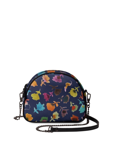 DailyObjects Navy Blue Printed Sling Bag