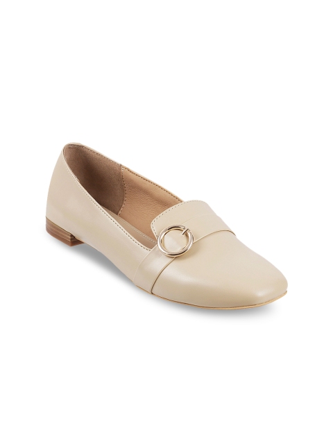 Metro Women Beige Solid Flat Shoes