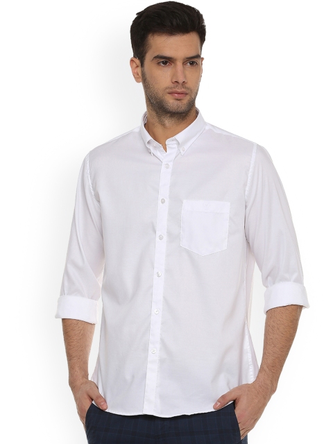 Van Heusen Sport Men White Slim Fit Solid Casual Shirt