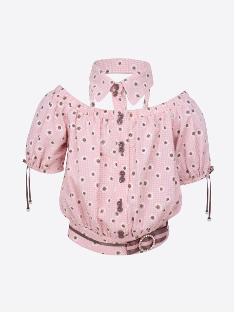 CUTECUMBER Girls Pink Printed Top