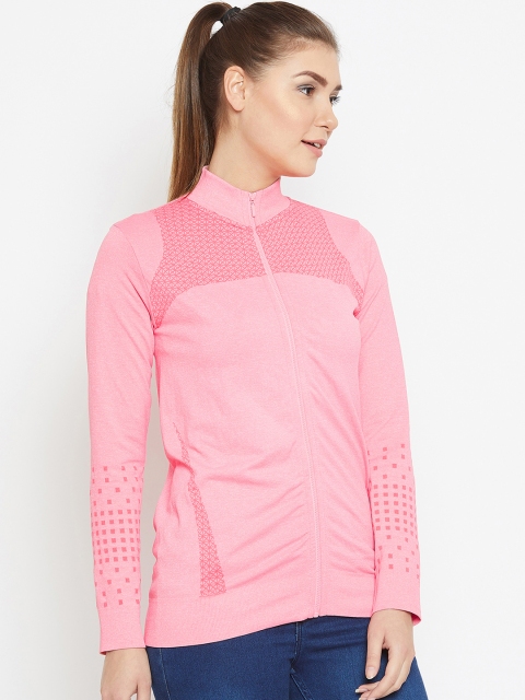 C9 AIRWEAR Women Pink Solid High Neck T-shirt