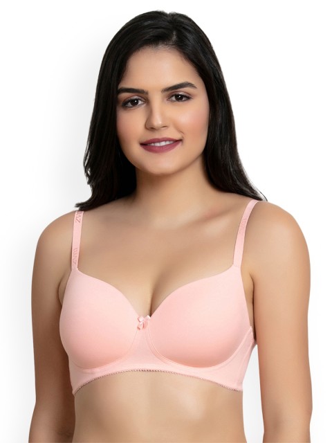 Zivame Pink Solid Non-Wired Heavily Padded T-shirt Bra ZI1137CORE