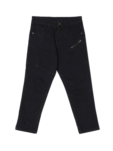 Cherokee Boys Black Slim Fit Mid-Rise Clean Look Stretchable Jeans
