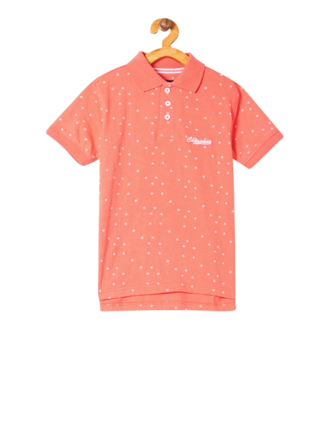 Cherokee Boys Pink Printed Polo Collar T-shirt