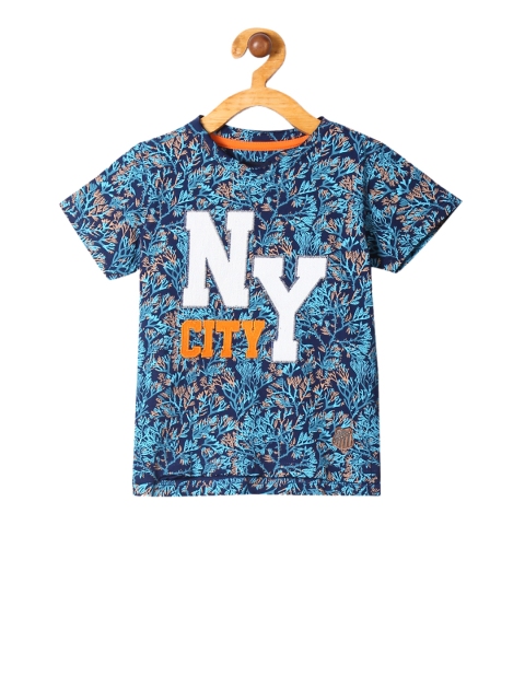 Cherokee Boys Blue Printed Round Neck T-shirt