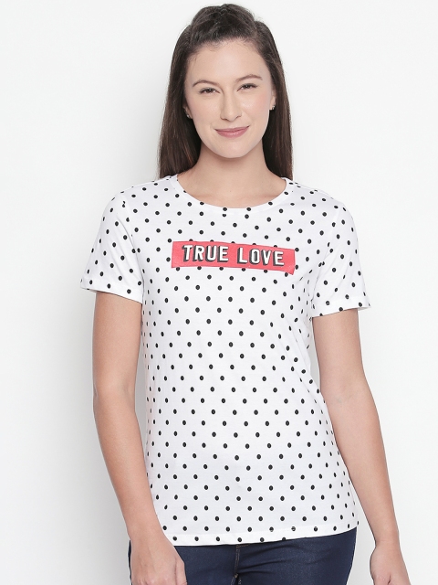 Honey by Pantaloons Women White Printed Pure Cotton Top