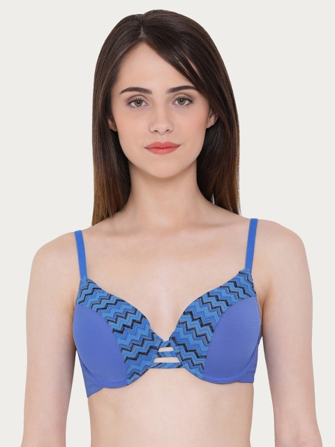 Clovia Blue Printed Underwired Lightly Padded Everyday Bra BR1549Y08