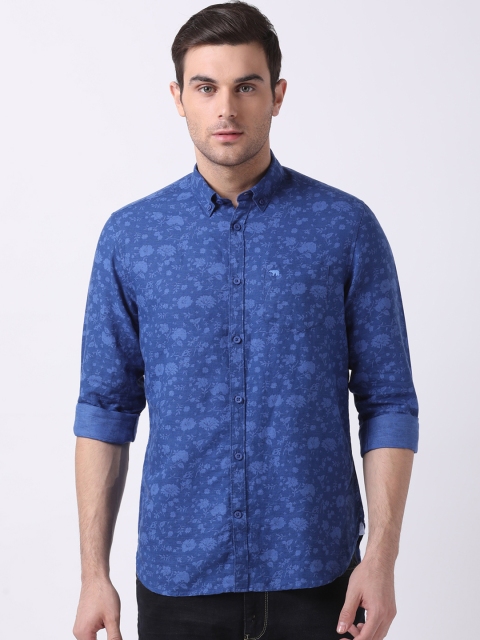 THE BEAR HOUSE Men Blue Slim Fit Printed Casual Shirt