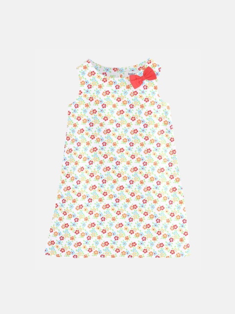 Beebay Girls Orange Printed A-Line Dress