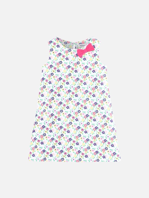 Beebay Girls White Printed A-Line Dress