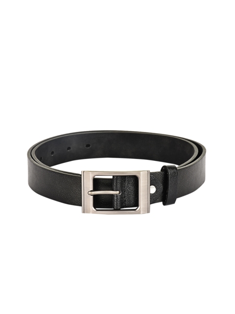 BuckleUp Men Black Solid Leather Belt