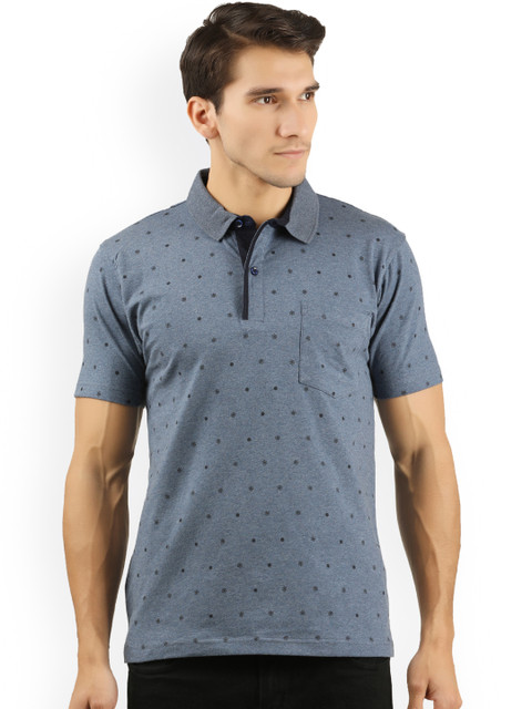 WEXFORD Men Navy Blue Printed Polo Collar Pure Cotton T-shirt
WEXFORD Men Navy Blue Printed Polo Collar Pure Cotton T-shirt