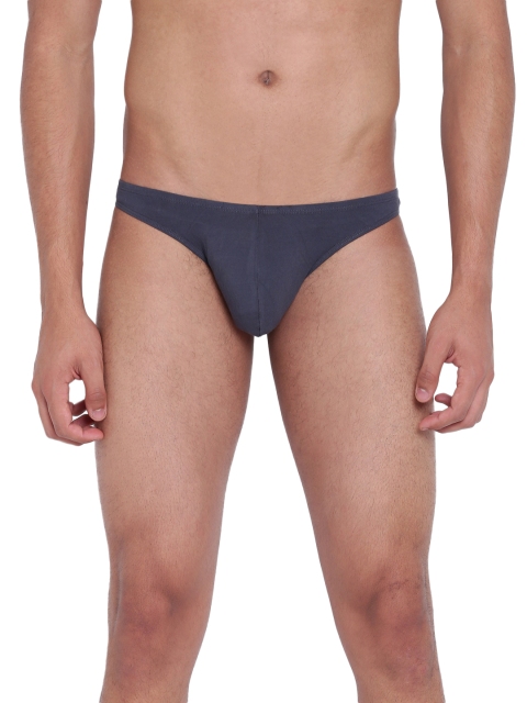 La Intimo Men Grey Solid Thong Briefs LITH031SG0