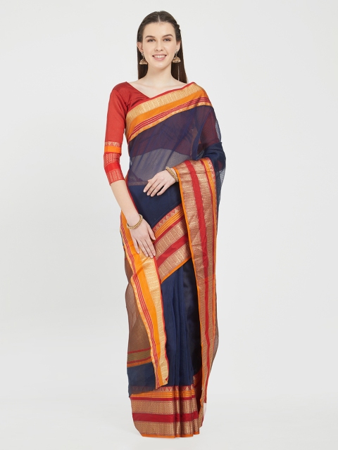 Viva N Diva Navy Blue Silk Cotton Woven Design Sambalpuri Saree