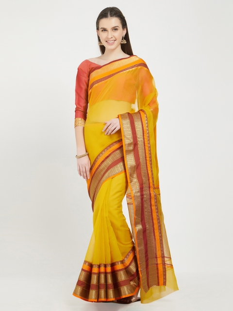 Viva N Diva Mustard Yellow Silk Cotton Woven Design Sambalpuri Saree
