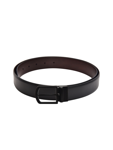 Second SKIN Men Black & Brown Genuine Leather Textured Belt