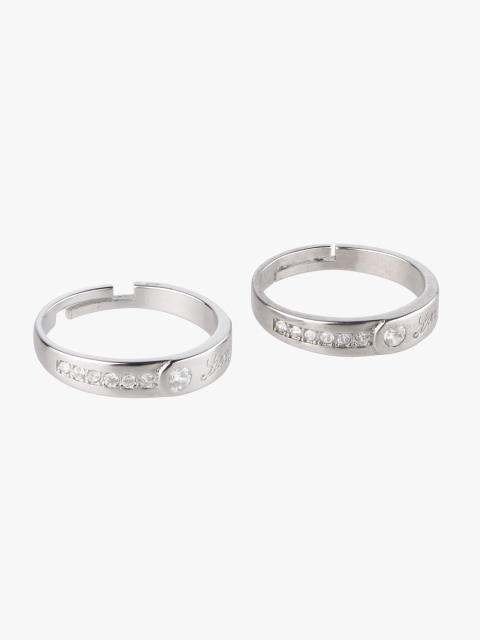 Peora Women Silver Plated Crystal Love Forever Wedding Band Adjustable Couple Rings
Peora Women Silver Plated Crystal Love Forever Wedding Band Adjustable Couple Rings