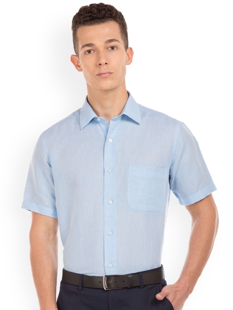 Arrow Men Blue Regular Fit Solid Formal Shirt
