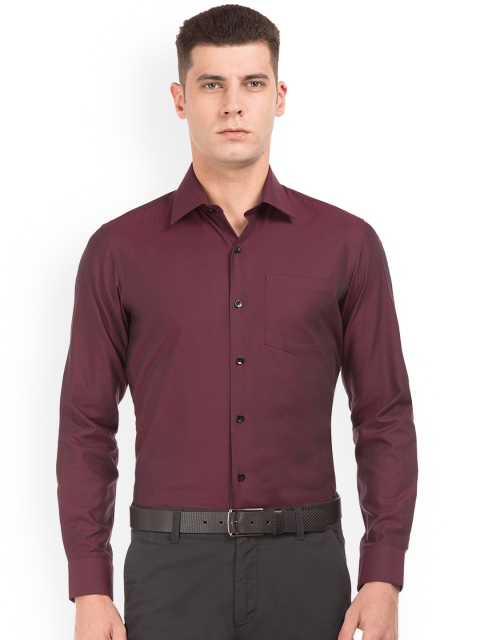 Arrow Men Burgundy Slim Fit Solid Formal Shirt