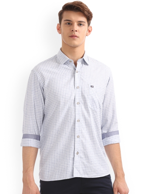 Arrow Sport Men Blue & Off-White Regular Fit Checked Casual Shirt
