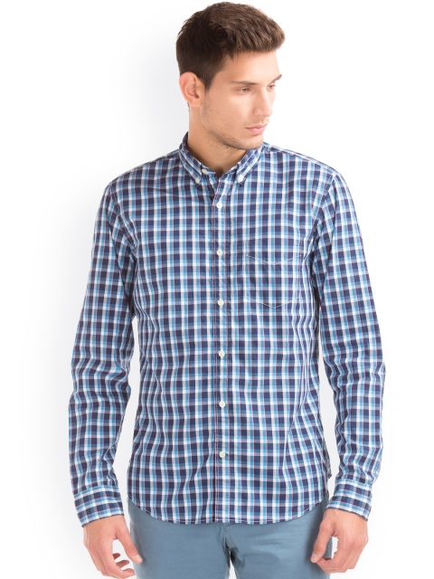 GAP Men Blue Regular Fit Shirt