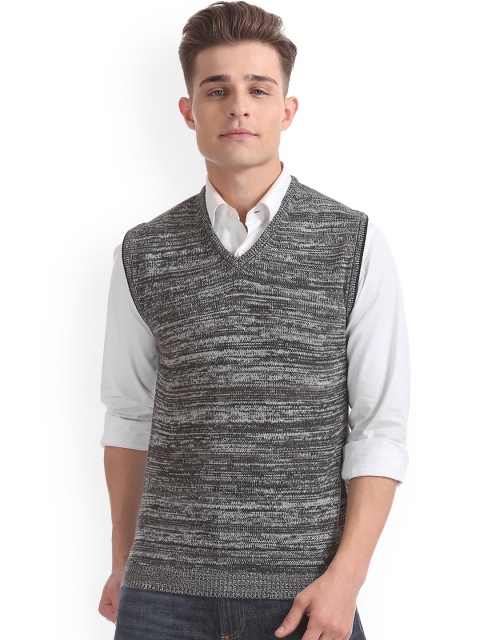 Arrow New York Men Grey Solid Sweater