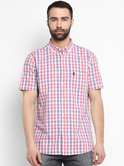 Red Tape Men Off-White & Red Regular Fit Checked Casual Shirt