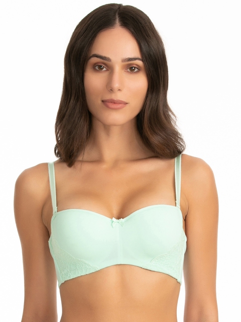 Zivame Sea Green Lace Detail Underwired Lightly Padded T-shirt Bra ZI1548FASHA