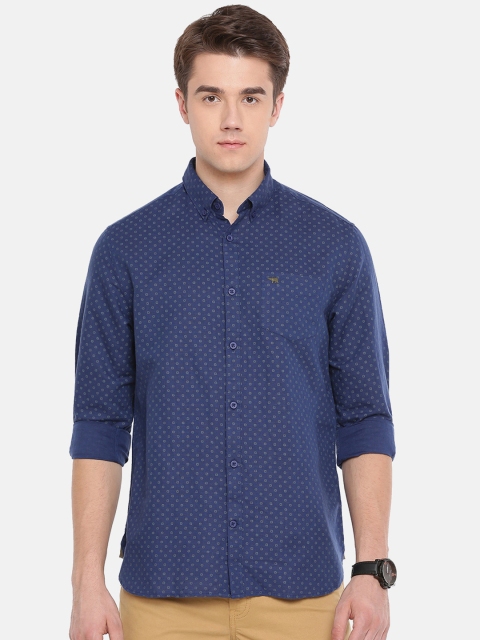 THE BEAR HOUSE Men Blue Slim Fit Printed Casual Shirt