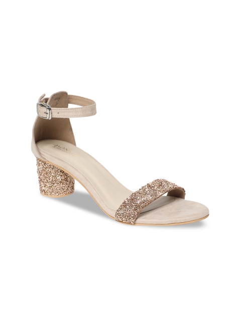Monrow Women Gold-Toned Embellished Heels