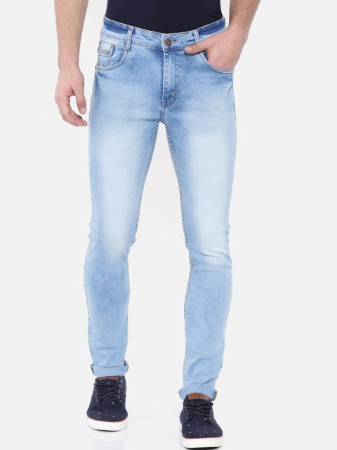 CINOCCI Men Blue Slim Fit Mid-Rise Clean Look Stretchable Jeans