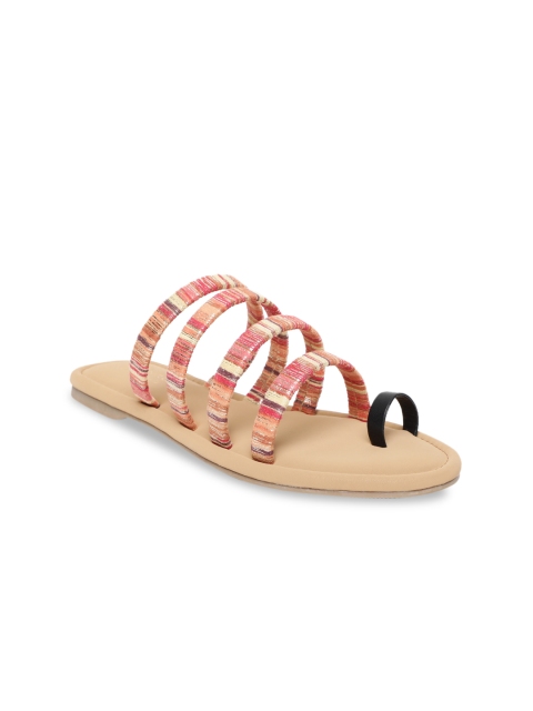 Monrow Women Multicoloured Solid One Toe Flats, Multi
